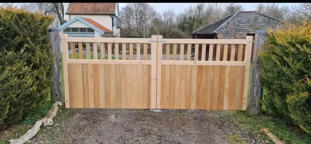 Solid Oak Gate Installed